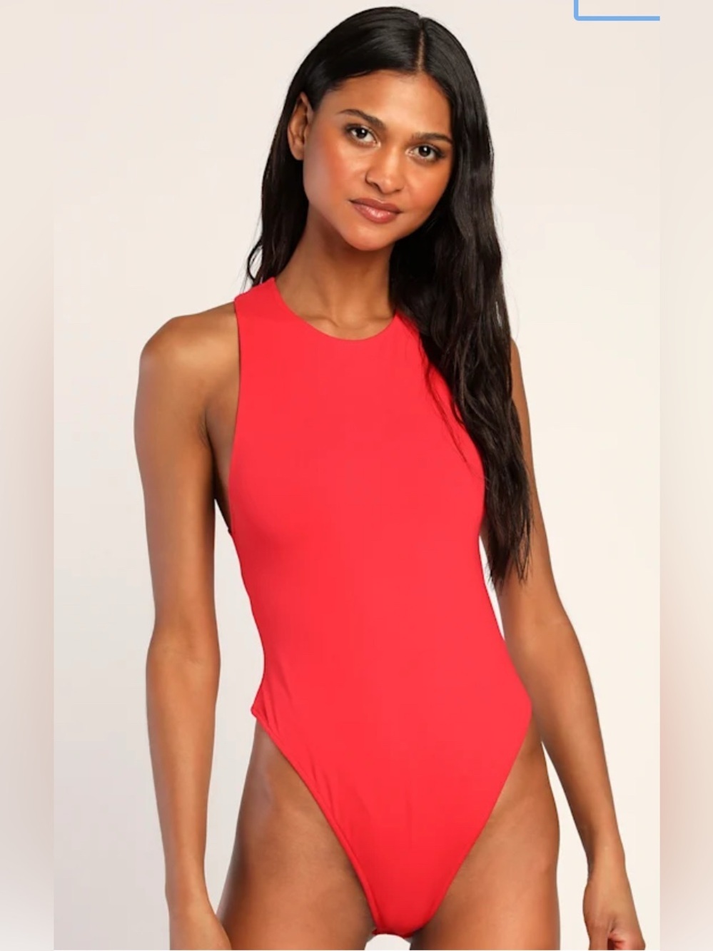 Free People Red Sleeveless High-Neck Bodysuit - Picture 1 of 8